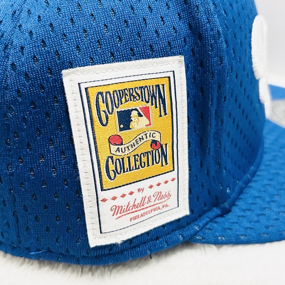 Mitchell & Ness Los Angeles Dodgers Script Liberty Fitted Hat Cap 7 1/4 Blue MLB - Picture 6 of 7
